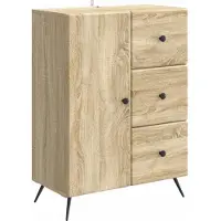 vidaXL Dressoir Sonoma Eiken 66 x 34,5 x 90 cm Bewerkt hout