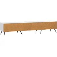 vidaXL TV Kast met lade Hoogglans Wit 147 x 34,5 x 30 cm Bewerkt hout