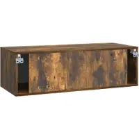 vidaXL Wandmontage TV-kast Gerookt eiken 98 x 41 x 30 cm Bewerkt hout