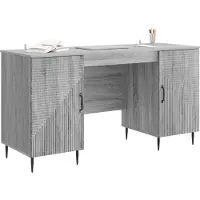 vidaXL Bureau met plank Grijs sonoma 142,5 x 50 x 75 cm Bewerkt hout