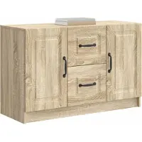 vidaXL Dressoir Sonoma Eiken 89 x 34,5 x 57 cm Bewerkt hout