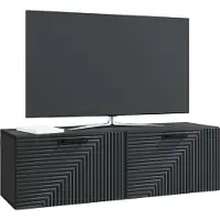 vidaXL Wandmontage TV-kast Zwart 98 x 31 x 30 cm Bewerkt hout