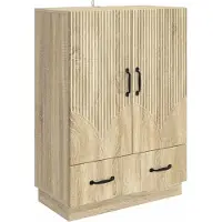 vidaXL Dressoir met lade Sonoma Eiken 66 x 34,5 x 92 cm Bewerkt hout