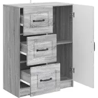 vidaXL Dressoir met lade Grijs sonoma 66 x 34,5 x 87 cm Bewerkt hout