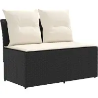 vidaXL 2 Stuk Tuin middelste sofa met opklaptafel poly rattan