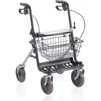 MORETTI Stalen rollator - Lichtgewicht opvouwbaar met 4 wielen - Zwart