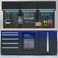 Datona Werkplaatsinrichting PREMIUM eiken - met koelkast - 204 cm