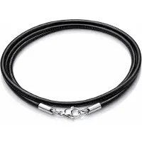 LGT JWLS LGT Jewels leren koord ketting zwart 2mm-50cm