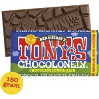 Tony's Chocolonely Ben & Jerry's Donkere Melk Chocolade - Brownie stukjes - Fairtrade Chocola reep - 180 gram