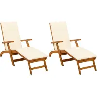 vidaXL Ligstoel die kan leunen en vouwen 2 pcs 55 x 146 x 91 cm