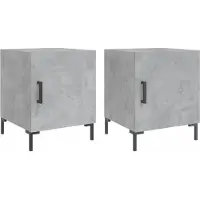 vidaXL Nachtkastjes 2 st 40x40x50 cm bewerkt hout betongrijs