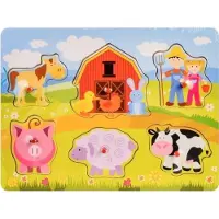 Daffi Houten Boerderij Puzzel met Handvatten - Educatief Speelgoed