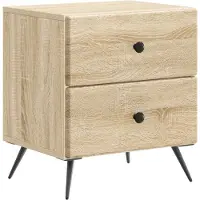 vidaXL Nachtkastje Sonoma Eiken 43 x 34,5 x 47,5 cm Bewerkt hout