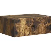 vidaXL Muurbevestigde Nachttafel 2 st Gerookt eiken 49 x 34,5 x 20 cm