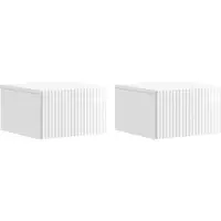 vidaXL Muurbevestigde Nachttafel 2 st Hoogglans Wit 33 x 34,5 x 20 cm