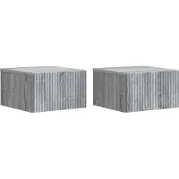 vidaXL Muurbevestigde Nachttafel 2 st Grijs sonoma 33 x 34,5 x 20 cm