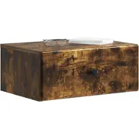 vidaXL Muurbevestigde Nachttafel Gerookt eiken 49 x 34,5 x 20 cm