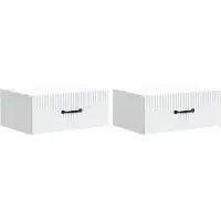 vidaXL Muurbevestigde Nachttafel 2 st Wit 49 x 34,5 x 20 cm