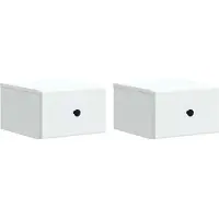 vidaXL Muurbevestigde Nachttafel 2 st Wit 34,5 x 33 x 20 cm