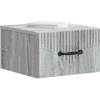 vidaXL Muurbevestigde Nachttafel Grijs sonoma 34,5 x 33 x 20 cm