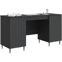 vidaXL Bureau met plank Zwart 142,5 x 50 x 75 cm Bewerkt hout