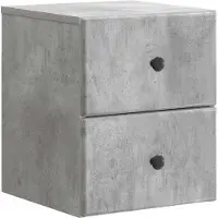 vidaXL Muurbevestigde Nachttafel met lade Betongrijs 34,5 x 33 x 40 cm
