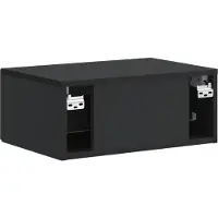 vidaXL Muurbevestigde Nachttafel 2 st Zwart 49 x 34,5 x 20 cm