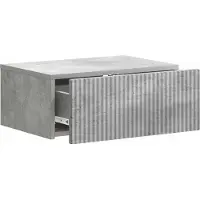 vidaXL Muurbevestigde Nachttafel met lade Betongrijs 49 x 34,5 x 20 cm