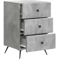 vidaXL Nachtkastje met lade Betongrijs 43 x 41 x 66,5 cm Bewerkt hout