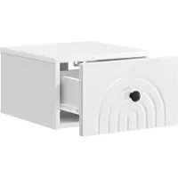 vidaXL Muurbevestigde Nachttafel Hoogglans Wit 33 x 34,5 x 20 cm