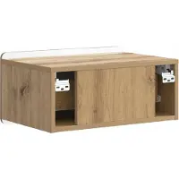 vidaXL Muurbevestigde Nachttafel 2 st Artisanaal eiken