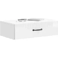 vidaXL Wandgemonteerde Zijtafel Hoogglans Wit 59 x 34,5 x 17 cm