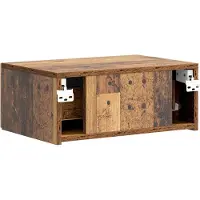 vidaXL Muurbevestigde Nachttafel Oud hout 49 x 34,5 x 20 cm