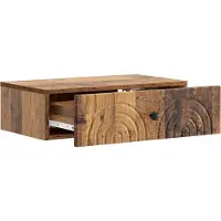 vidaXL Wandgemonteerde Zijtafel Oud hout 59 x 34,5 x 17 cm
