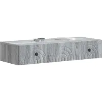 vidaXL Wandgemonteerde Zijtafel Grijs sonoma 87,5 x 34,5 x 17 cm