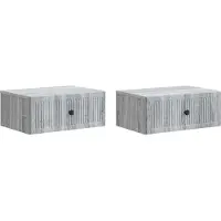 vidaXL Nachtkastje 2 st Grijs sonoma 49 x 34,5 x 20 cm Bewerkt hout