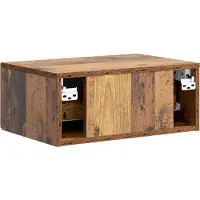vidaXL Muurbevestigde Nachttafel 2 st Oud hout 49 x 34,5 x 20 cm