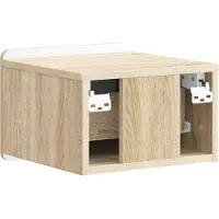 vidaXL Muurbevestigde Nachttafel 2 st Sonoma Eiken 33 x 34,5 x 24 cm