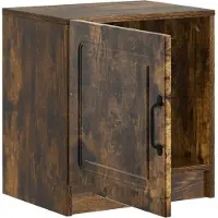 vidaXL Nachtkastje Gerookt eiken 43 x 34,5 x 47 cm Bewerkt hout