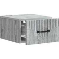 vidaXL Muurbevestigde Nachttafel Grijs sonoma 34,5 x 33 x 20 cm