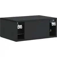 vidaXL Muurbevestigde Nachttafel 2 st Zwart 49 x 34,5 x 20 cm