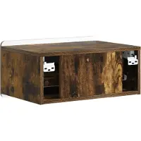 vidaXL Muurbevestigde Nachttafel 2 st Gerookt eiken 49 x 34,5 x 24 cm