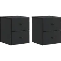 vidaXL Muurbevestigde Nachttafel 2 st Zwart 34,5 x 33 x 40 cm