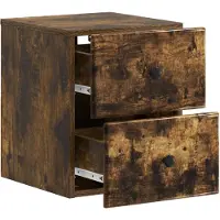 vidaXL Muurbevestigde Nachttafel 2 st Gerookt eiken 34,5 x 33 x 40 cm