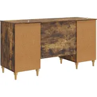vidaXL Bureau met plank Gerookt eiken 142,5 x 50 x 75 cm Bewerkt hout