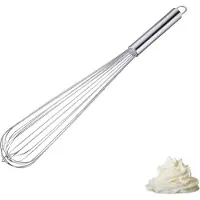 Westmark garde Pro – Stabiele garde van roestvrij staal voor eieren, deeg en sauzen – Praktische garde om op te kloppen, te roeren en te mengen – Zilver, 48 cm