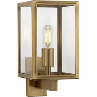 Ks Verlichting - wandlamp - Soho - antiek messing - modern - buitenverlichting - E27 - strak - aluminium