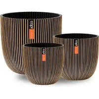 Capi Europe - Cadeauset Pot bol Groove 'made with' goud - Goud - Bloempotten voor binnen en buiten - Capi ‘Made with’ - Gemaakt van gerecycled materiaal - Levenslang garantie - Cadeauset