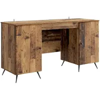 vidaXL Bureau Oud hout 142,5 x 50 x 75 cm Bewerkt hout