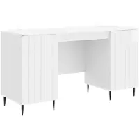 vidaXL Bureau met plank Hoogglans Wit 142,5 x 50 x 75 cm Bewerkt hout